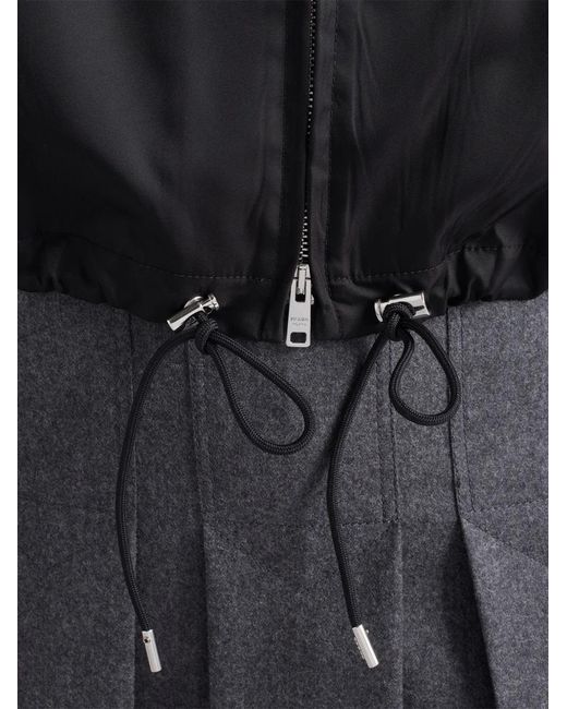 Prada Black Hooded Zip-Up Jacket