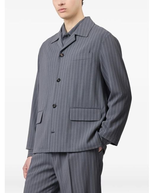 Tod's Blue Pinstripe-Pattern Flap-Pocket Jacket for men