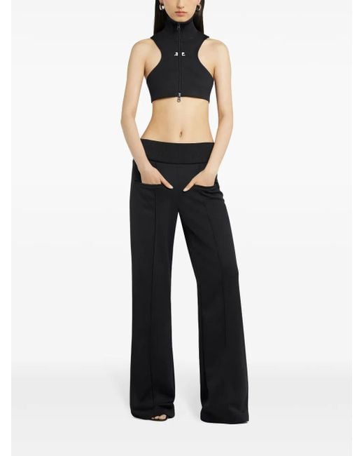 Courreges Black Scuba Cropped Jacket