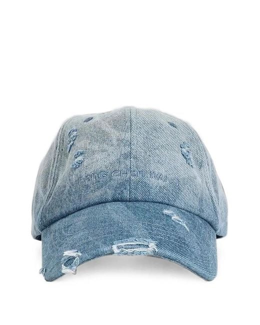 Feng Chen Wang Blue Distressed-Effect Washed Baseball Cap for men
