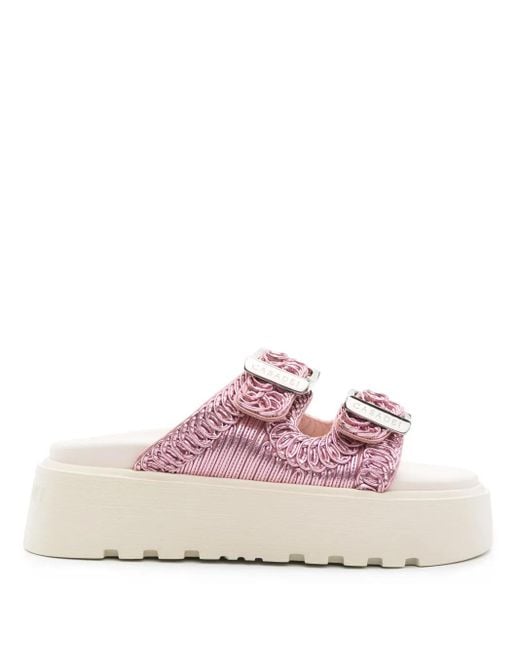 Casadei Pink Birky Ale Flatform Slides