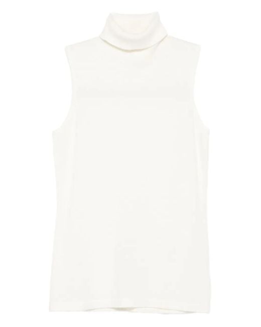 arch4 ノースリーブ タートルネックトップ White