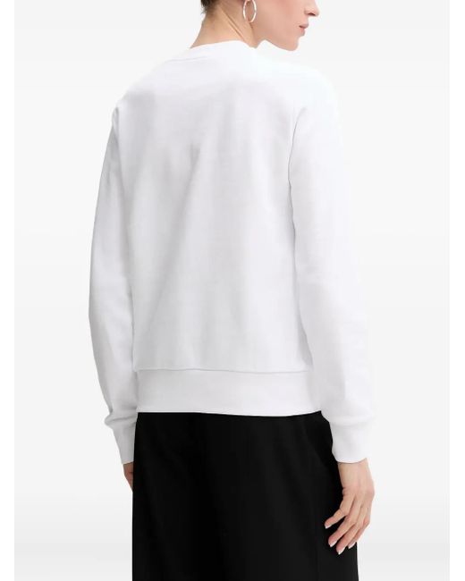 Karl Lagerfeld White Logo-Print Sweatshirt