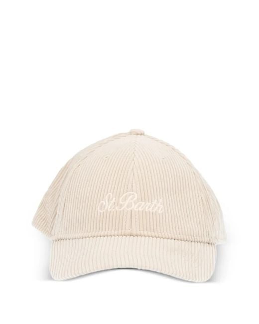 Mc2 Saint Barth Natural Corduroy Logo-Embroidered Cap for men