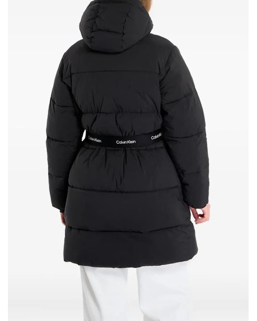 Manteau À Taille Ceinturée Calvin Klein en coloris Black