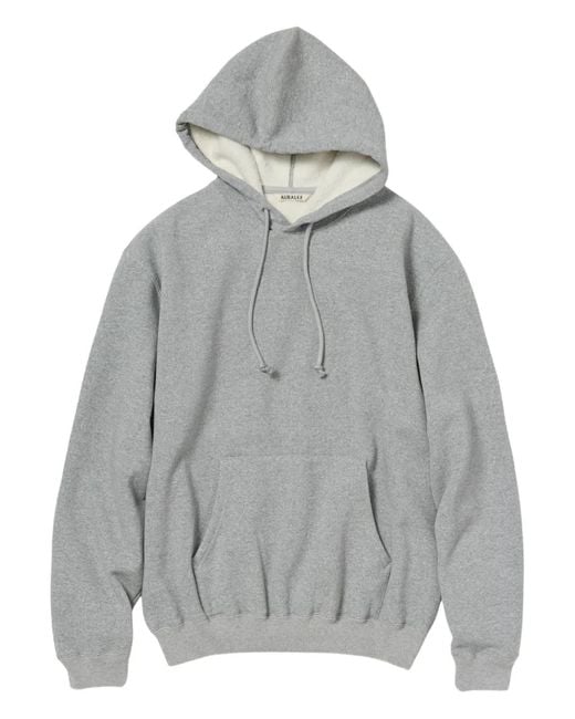 Auralee Gray Cotton Hoodie for men