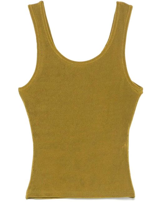 AMI Geribbelde Tanktop in het Green