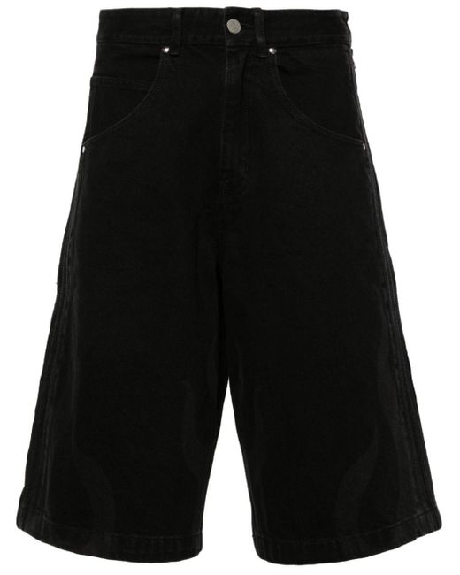 Adidas Halbhohe Flames Jeans-Shorts in Black für Herren