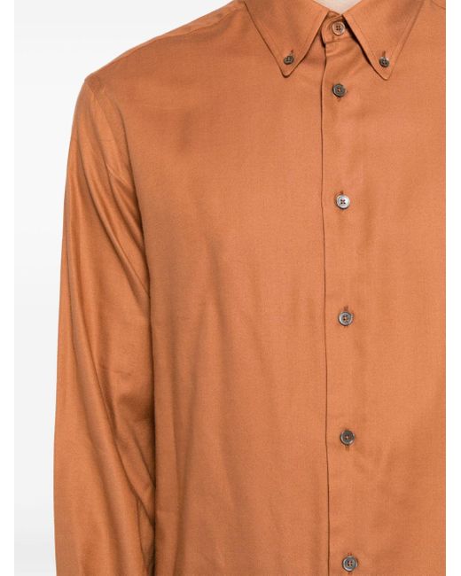Paul Smith Geknöpftes Popeline-Hemd in Orange für Herren