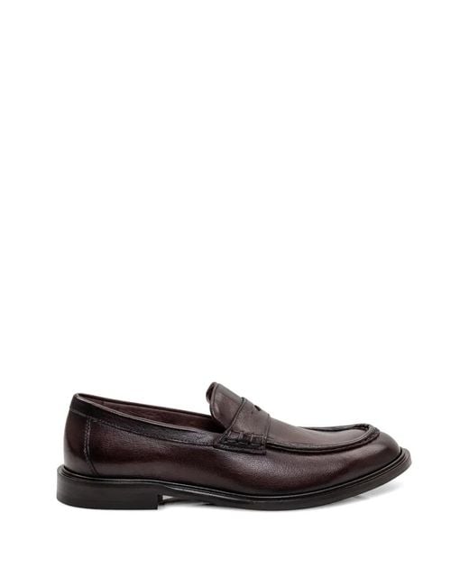 STURLINI FIRENZE White Round-Toe Penny Loafers for men
