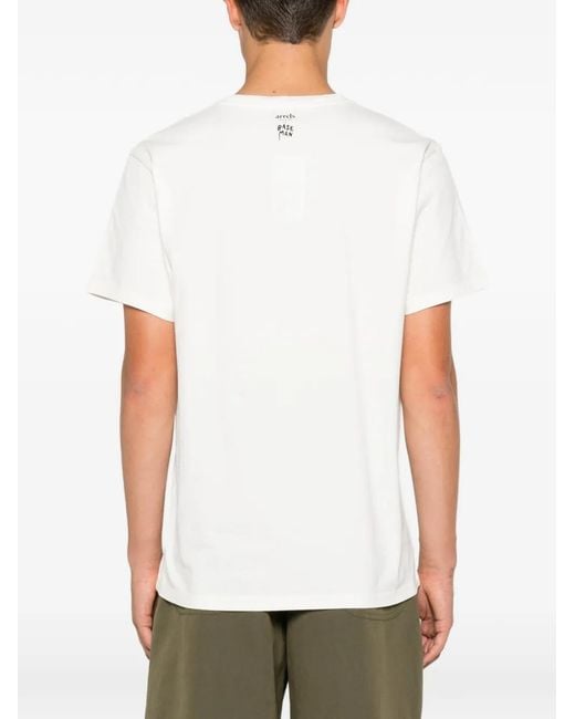 ARRELS Barcelona White Cat-Patch T-Shirt for men