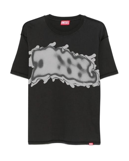 DIESEL Black Graphic-Print T-Shirt for men