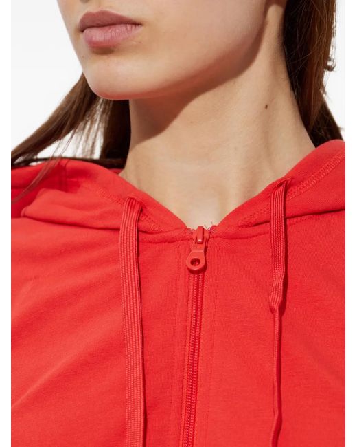 DIESEL Red Logo-Tape Cropped Hoodie