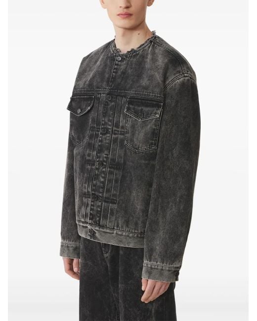 Lanvin Black Denim Collarless Jacket for men
