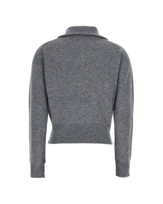 Grifoni Gray Half-Zip Sweater