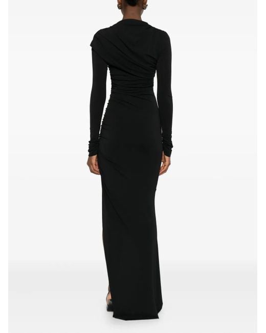 Amen Asymmetrisch Gedrapeerde Jurk in het Black