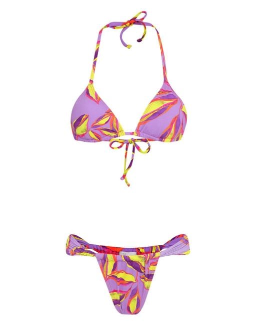Set Bikini Con Stampa di Brigitte Bardot in Red