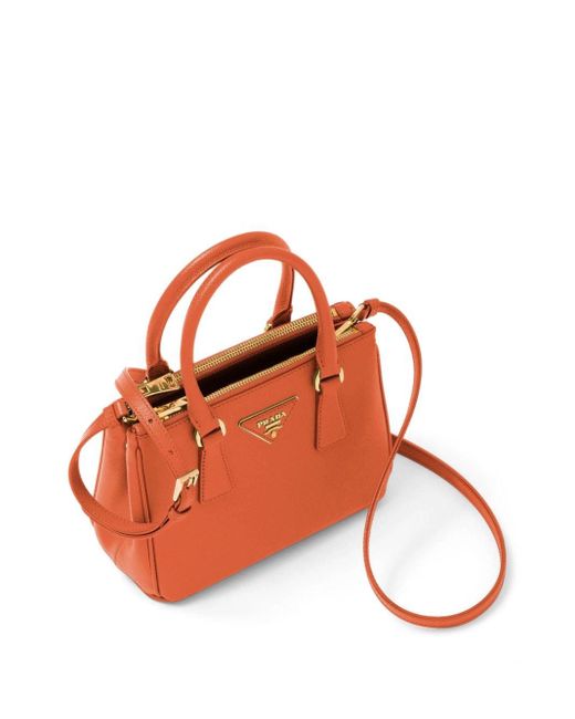 Prada Galleria Saffiano Mini Bag in Orange Lyst