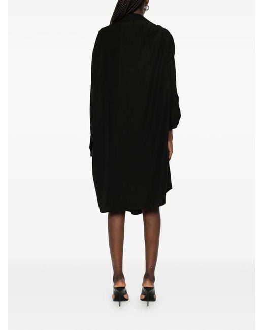 Balenciaga Black Logo-Embroidered Button-Up Dress