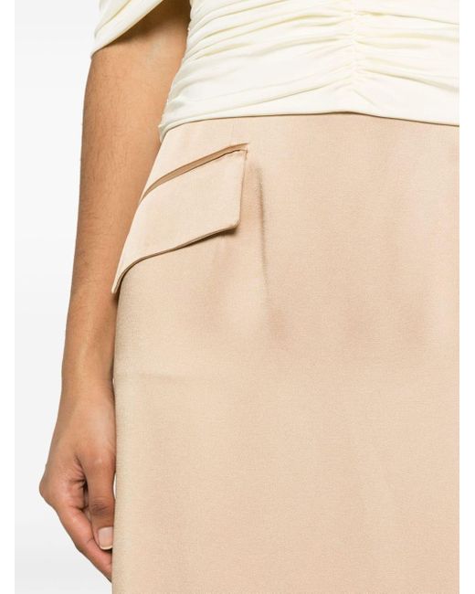 Falda larga con cintura alta Alberta Ferretti de color Natural