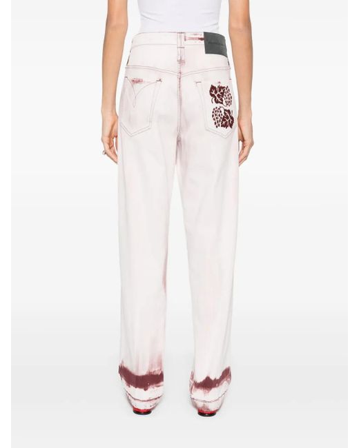 FEDERICO CINA White Bleached-Effect Trousers