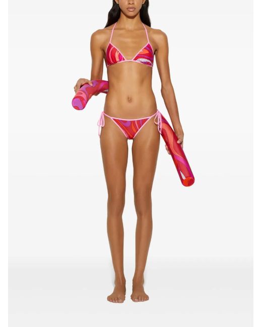 Emilio Pucci Red Marmo-Print Pool Tube