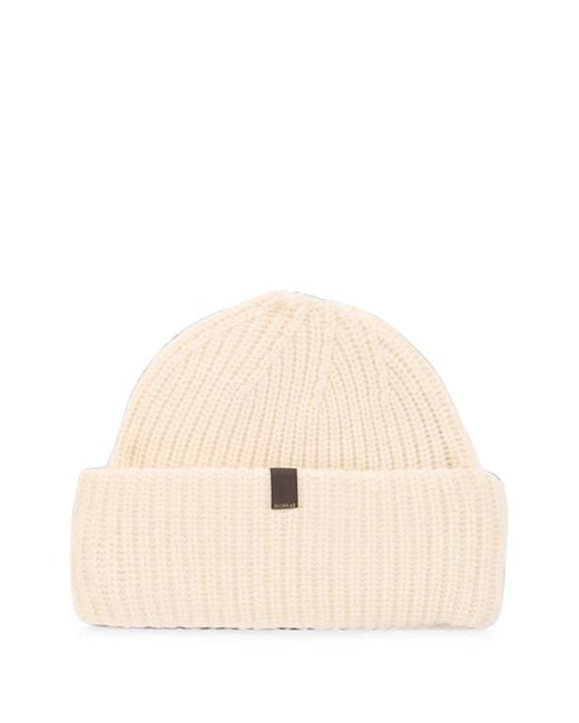 Slowear Natural Ribbed-Knit Beanie Hat for men