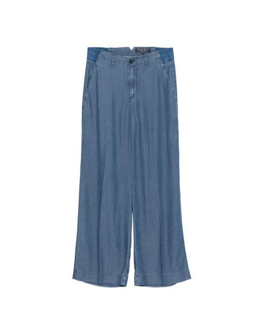 European Culture Blue Wide-Leg Trousers