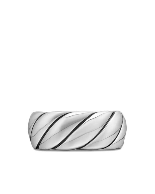 David Yurman White Sculpted Cable Sterlingsilber-Ring (9Mm)