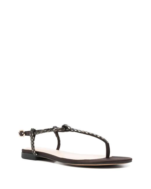 Twinset Brown Beaded Sandals