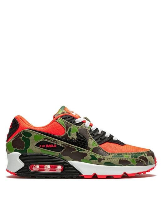 Nike Red Leather Air Max 90 Retro 'reverse Duck Camo' Shoes - US ...