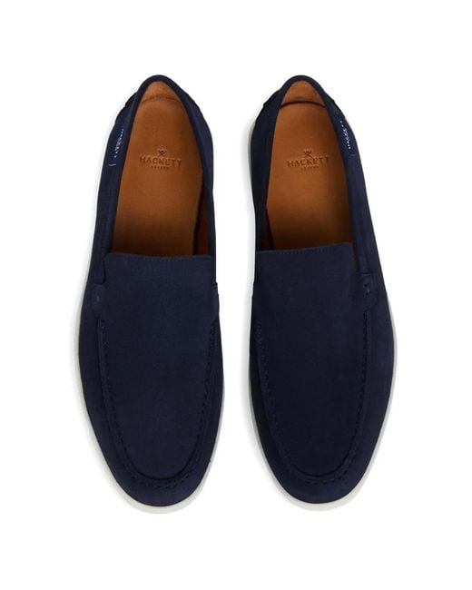 Hackett Blue Martins Suede Loafers for men