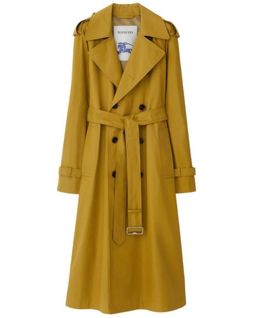 Gabardina con solapas de muesca anchas Burberry de color Yellow
