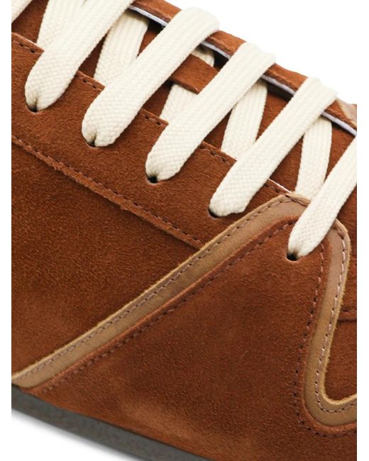 Moschino Brown Lace-Up Panelled Sneakers for men