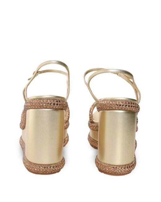 Casadei Natural Crystal-Embellished Sandals
