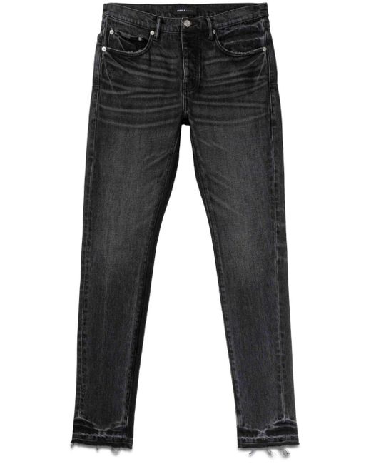 Purple Brand Halbhohe Slim-Fit-Jeans in Black für Herren