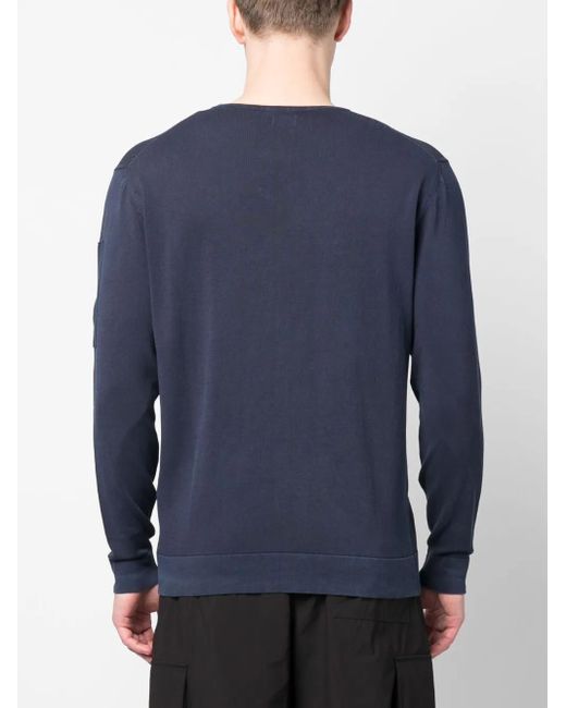 C P Company Blue Crew Neck Cotton Sweatshirt for men