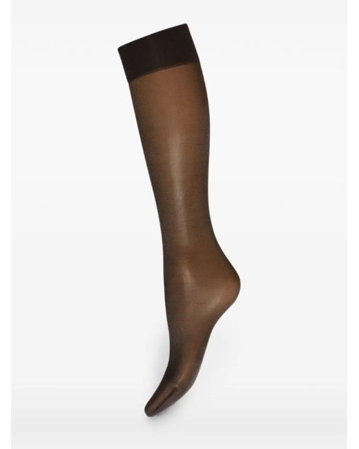 Wolford Black Touch Satin Knee-High Socks