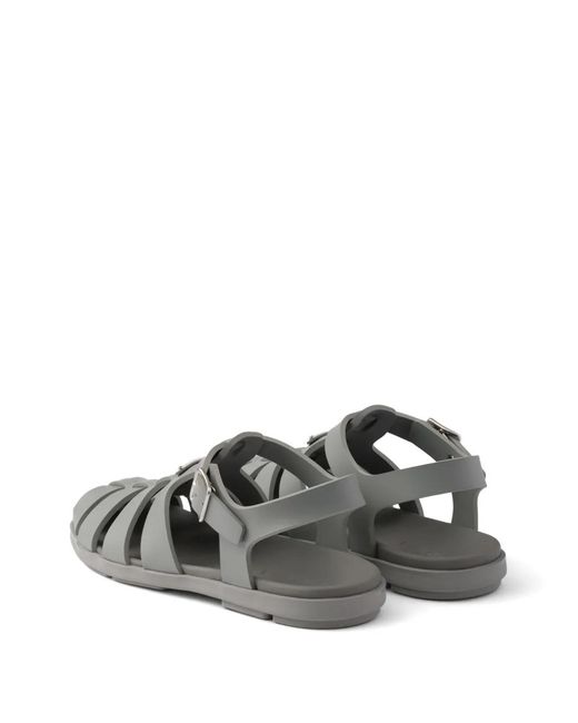 Prada Gray Strappy Sandals for men