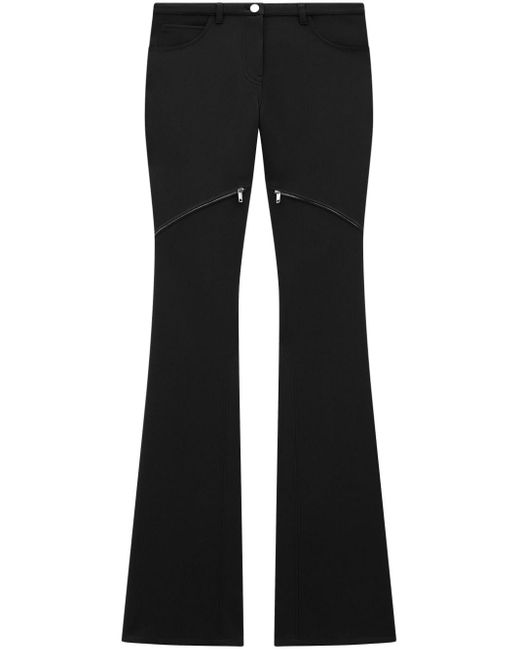 Courreges Black Ellipse Low-rise Twill Trousers
