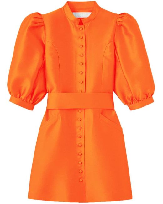 D'Estree Orange Amoako Satin-finish Dress