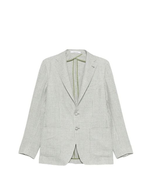 Tagliatore White Check-Pattern Blazer for men