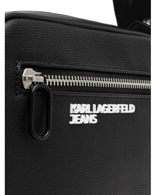Karl Lagerfeld Black Zip Cross Body Bag for men