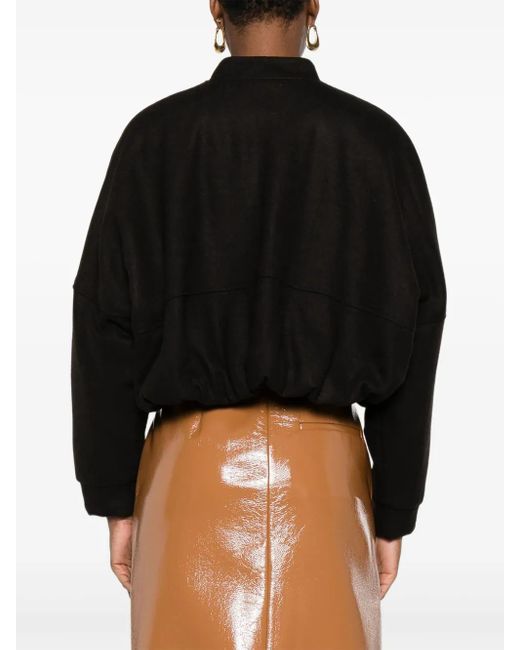 Tela Black Crop-Length Bomber Jacket