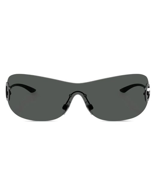 Dolce & Gabbana Gray Shield-Frame Sunglasses