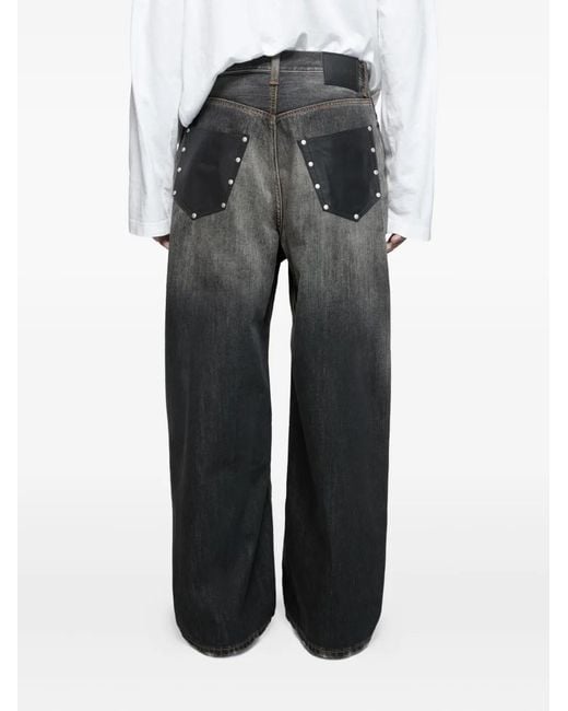 Acne Gray 2023 Logo-Patch Jeans for men