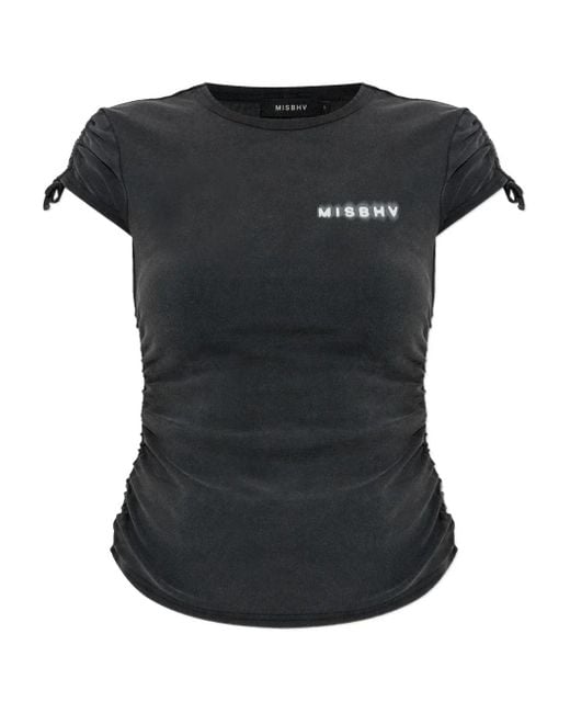 M I S B H V Black T-Shirt mit Kordelzug