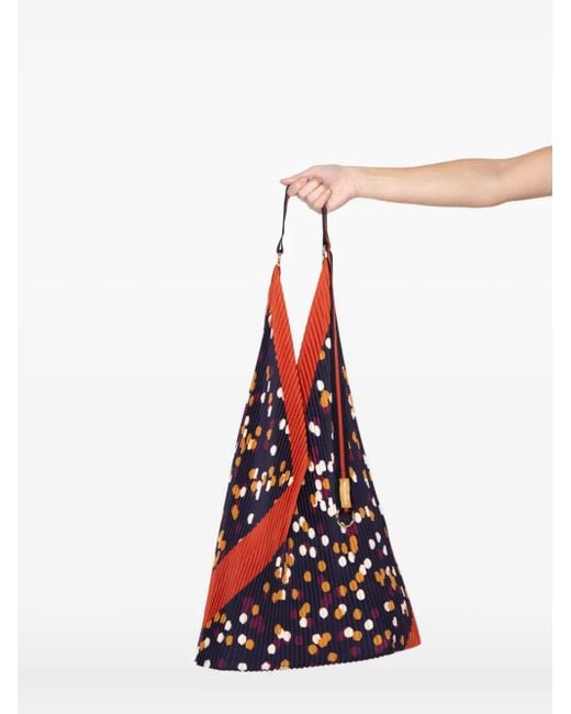 MULTITUDES BAGS Red Valeria Pleated Polka-Dot Shoulder Bag