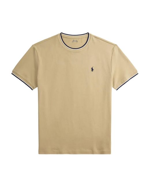 Polo Ralph Lauren Tipping Polo Pony T-Shirt in Natural for Men | Lyst UK