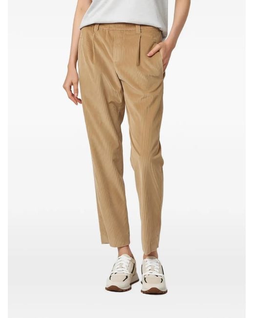 Brunello Cucinelli Natural Pleated Corduroy Trousers